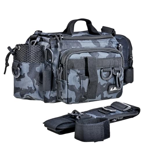 Lynqeeh Angelausrüstungstasche, Angelrucksack, Angelausrüstung, Organizer mit mehreren Fächern, verstellbaren Schultergurten für Angelzubehör und Ausrüstung, Schwarz , Camouflage Lynqeeh Angelausrüstungstasche, Angelrucksack, Angelausrüstung, Organizer mit mehreren Fächern, verstellbaren Schultergurten für Angelzubehör und Ausrüstung, Schwarz , Camouflage von Lynqeeh