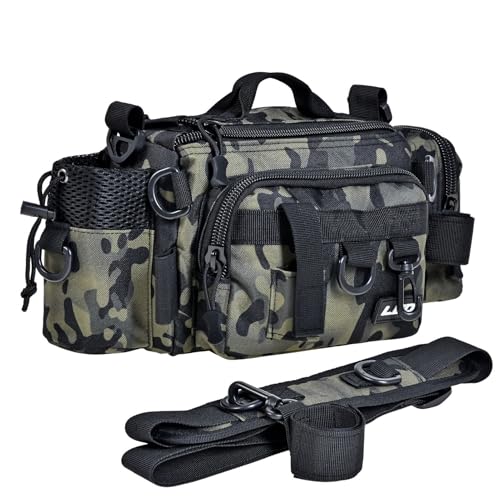 Lynqeeh Angelausrüstungstasche, Angelrucksack, Angelausrüstung, Organizer mit mehreren Fächern, verstellbaren Schultergurten für Angelzubehör und Ausrüstung, grün, Camouflage Lynqeeh Angelausrüstungstasche, Angelrucksack, Angelausrüstung, Organizer mit mehreren Fächern, verstellbaren Schultergurten für Angelzubehör und Ausrüstung, grün, Camouflage von Lynqeeh