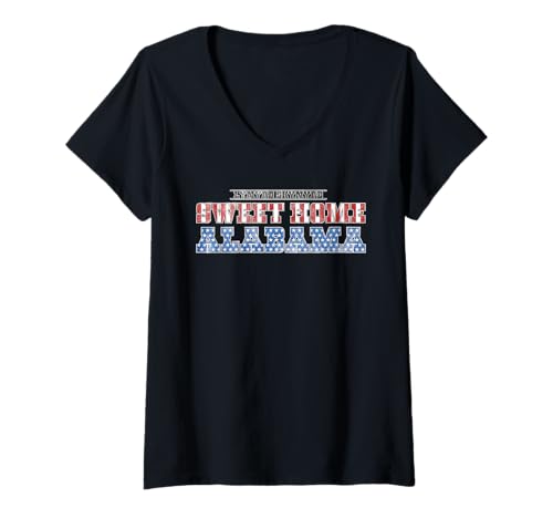 Damen Lynyrd Skynyrd Sweet Home Alabama Stars Stripes Rock mit US-Flagge T-Shirt mit V-Ausschnitt von Lynyrd Skynyrd