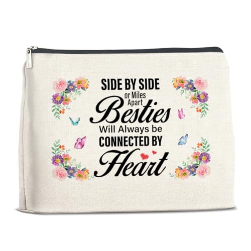 LyoGao Bestie Geschenke für Frauen, Geschenk für Bestie Make-up-Tasche, Freundschaftsgeschenke für Frauen Freunde, Langstreckengeschenk für Bestie Kosmetik Reisetasche, Polychrome, 10 x 7 inches von LyoGao