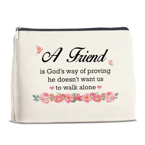 LyoGao Freunde Geschenke für Frauen, Freundschaft Make-up Tasche, Geburtstag Weihnachten Abschluss Geschenke für Bestie Soul Sister BFF, Best Friends Kosmetik Reisetasche, Polychrome, 10 x 7 inches von LyoGao