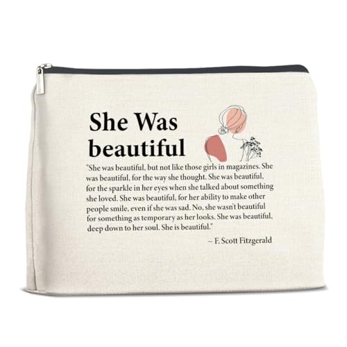 LyoGao Inspirierende Geschenke für Frauen, motivierende Geschenke für Mutter, Tochter, Schwester, Teenager, Mädchen, beste Freunde, Ermutigungsgeschenk, She Was Beautiful Make-up-Tasche, Polychrome, von LyoGao