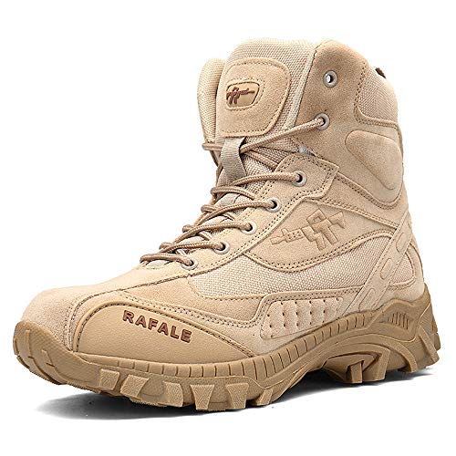 Lyoridra Herren Wanderschuhe Kampfstiefel Armee Tactical Boot Outdoor Trekking schuhe Khaki von Lyoridra