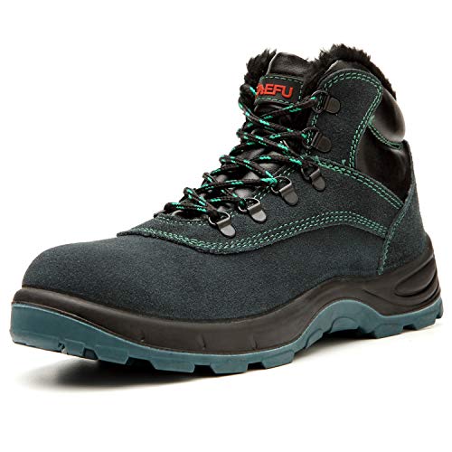 Lyoridra Sicherheitsschuhe Herren Damen S3 Hoch Wasserdicht Arbeitsschuhe Winter Warm Gefüttert Sicherheitsstiefel mit Stahlkappe Wanderschuhe von Lyoridra