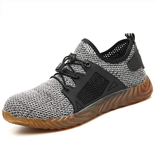 Lyoridra Sicherheitsschuhe Herren Damen S3 Leicht Sommer Arbeitsschuhe Sportlich Atmungsaktiv Schutzschuhe mit Stahlkappe Outdoor Sneaker Unisex von Lyoridra