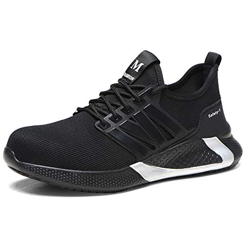 Lyoridra Sicherheitsschuhe Herren Damen S3 Leicht Sommer Arbeitsschuhe Sportlich Atmungsaktiv Schutzschuhe mit Stahlkappe Outdoor Sneaker Unisex von Lyoridra