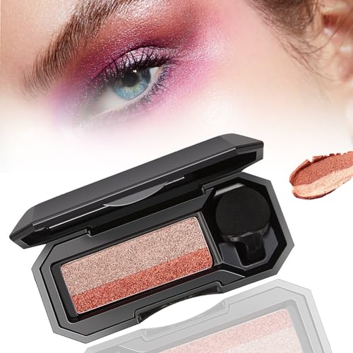 Perfekter Zweifarbiger Lidschatten，Two-Tone Eyeshadow，Zweifarbiger Make-up Lidschatten Wasserdicht Langlebiger Lidschatten, Glitzer Double Layer Farbige Abstufung Lazy Eyeshadow Stamp von Lyoveu