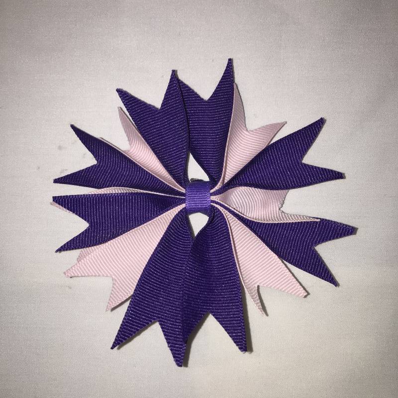 4-Zoll-Lila Und Rosa Grosgrain Ribbon Spikes Schleife Im Haar 4-Zoll-Lila Und Rosa Grosgrain Ribbon Spikes Schleife Im Haar von LyraBugDesigns