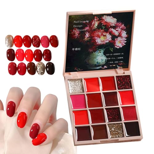 Gel-Nagellack-Palette, fester Nagellack | 16 Farben Maniküre-Creme-Palette für Gelnagellack – Maniküre-Palette, fester Kleber für Gel-Nagellacke für Frauen und Mädchen, Salo von Lyricalist