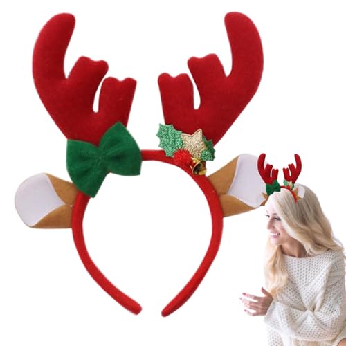 Lyricalist Cartoon Geweih Stirnband - Niedliches Geweih Haarband Weihnachten Stirnband - Erwachsene Kinder Dünne Dicke Haare Winter Urlaub Kopfbedeckung für Abendessen Fotografie von Lyricalist