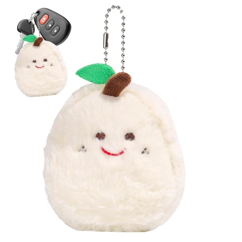 Pear Plush Coin Purse - Plush White Pear Coin Pouch - Small Wallet Holder, Fashionable, Pear Plush Bag Pendant, Wear-resistant, Multifunctional, Stores Headset von Lyricalist