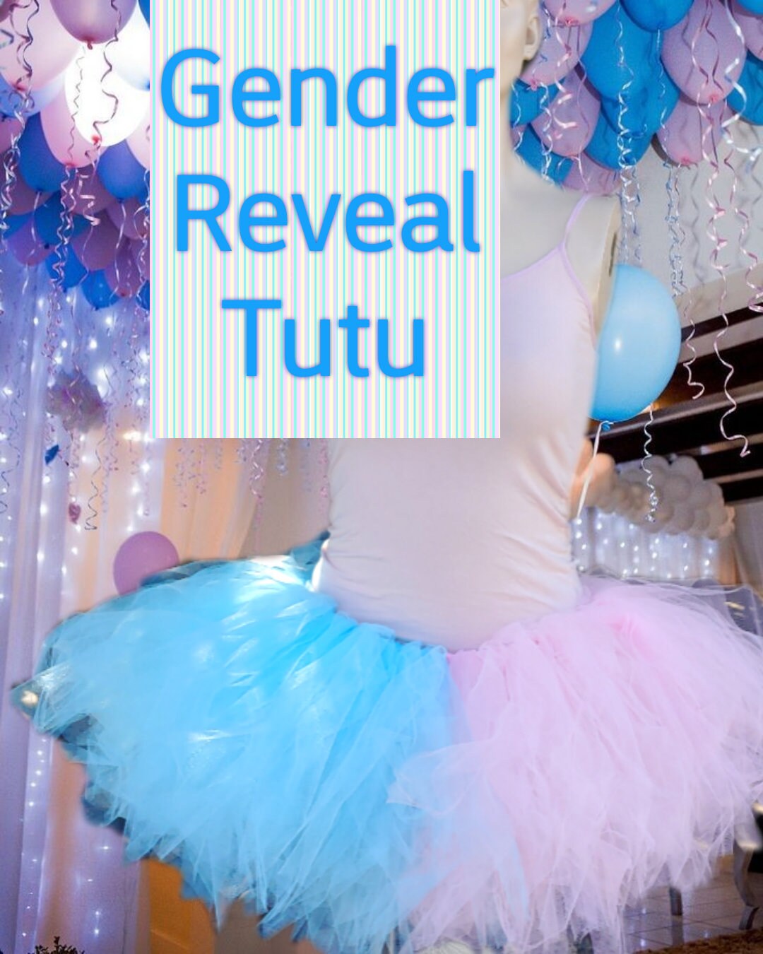 Gender Reveal Tutu Rock/ Rosa Und Blauer Tüllrock/ Umstandsmode/Rock Ballerina Bauchrock Tule von LysaBo