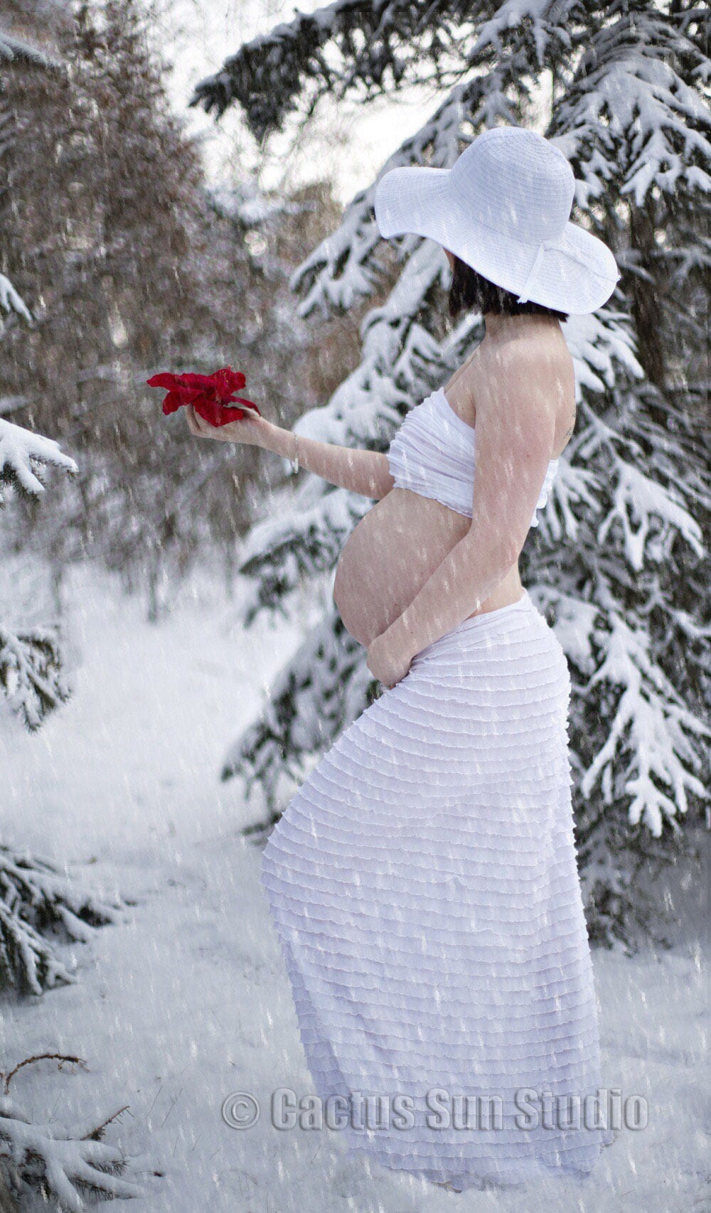 Lang Rüschen Umstandsrock, Rüschentop/Trägerloses Maxikleid/Umstandsfotografie/Umstandskleider/Umstandskleider/Umstandsmode/Babyshower/Neugeborene von LysaBo