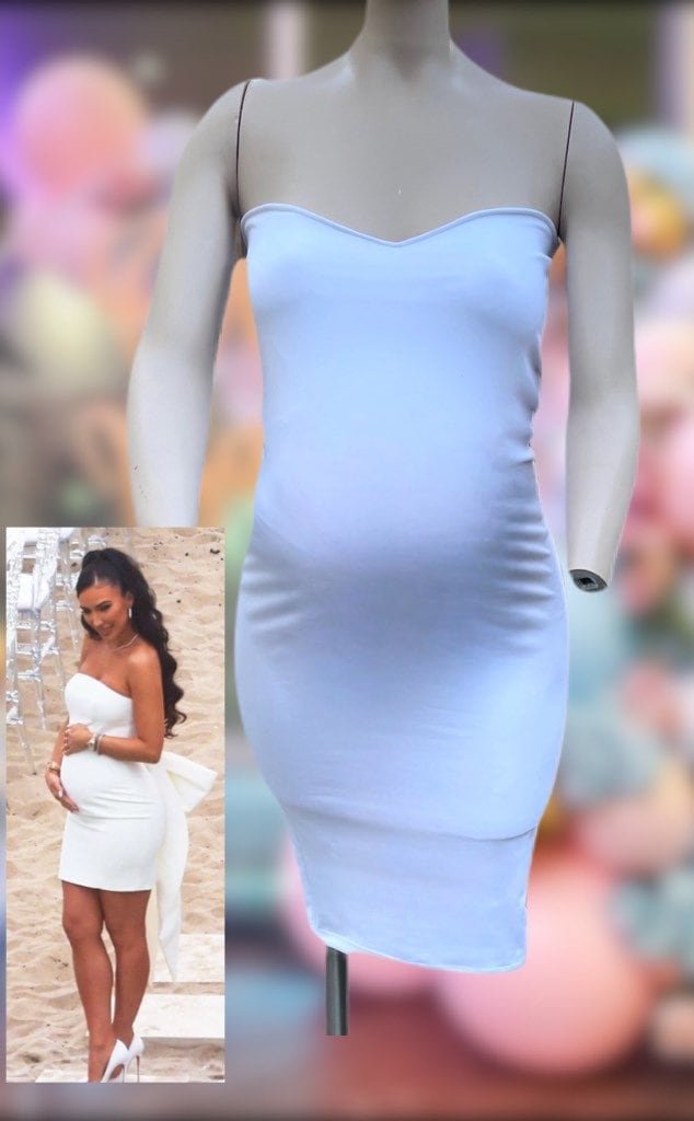 Umstandskleid Mit Großer Schleife Im Rücken//Umstandsmode Schwangerschaft Baby Shower Kleid Gender Reveal von LysaBo