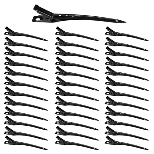 36 Stück Haarspangen Damen, 9cm Metall Abteilklammern Friseur Alligator Clips, Spangen Friseursalon, Hair Clips for Styling, Duckbill Clips, Professionelle Haarklammern für Friseursalon Haarstyling von Lytonix