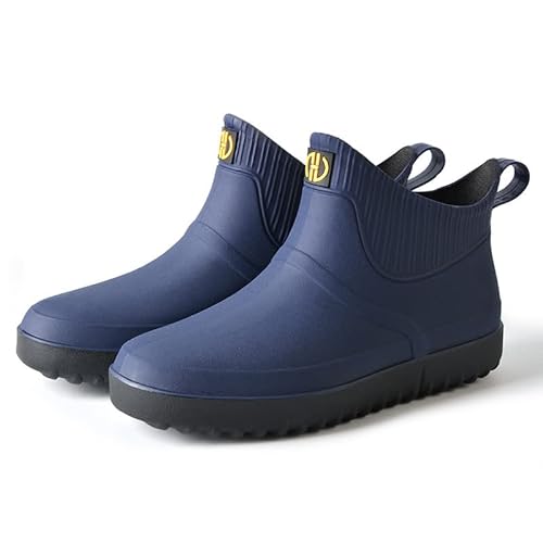 Lyuu Kurze Gummistiefel Regenstiefel Chelsea Boots wasserdichte Schuhe Ankle Stiefel Unisex Wasserdicht Leicht Outdoor Spaziergang Kurz Stiefeletten rutschfeste Gartenschuhe, 42 EU von Lyuu