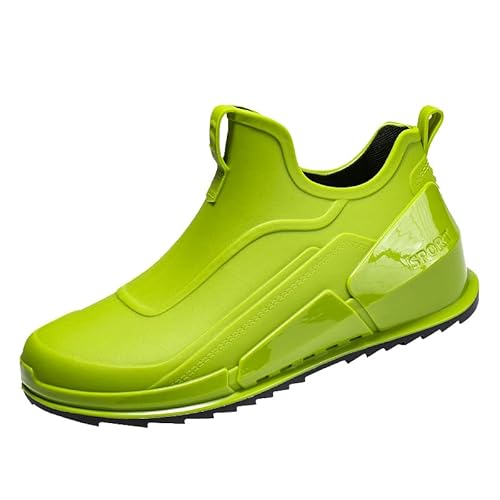 Lyuu Kurze Gummistiefel rutschfeste wasserdichte Schuhe Ankle Stiefel Gartenschuhe Unisex Regenstiefel Herren Damen Leicht (43,Grün) von Lyuu
