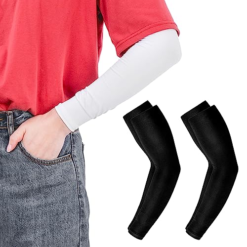 Lywencom Sonnenschutz-Ärmel, (2 Paar) atmungsaktiv Schweiß kühle starke Flexibilität bequeme geeignet für Outdoor-Aktivitäten wie Laufen Basketball Fußball (Schwarz, F Straight) von Lywencom