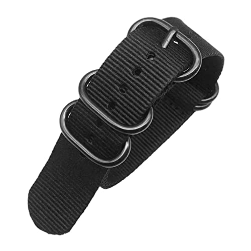 LyzqxHL Smartwatch-Armbänder, Universalarmband, 20/22/24 mm, Herren-Armband aus einfarbigem Nylon for Militäruhren mit schwarzer 5-Ring-Schnalle, gestreiftes Uhrenarmband, Ersatzzubehör(Black,22mm) LyzqxHL Smartwatch-Armbänder, Universalarmband, 20/22/24 mm, Herren-Armband aus einfarbigem Nylon for Militäruhren mit schwarzer 5-Ring-Schnalle, gestreiftes Uhrenarmband, Ersatzzubehör(Black,22mm) von LyzqxHL