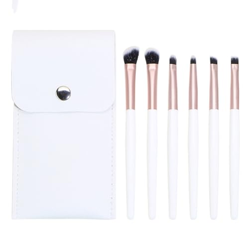 Make-up-Pinsel, Rougepinsel, Make-up-Pinsel-Set, Make-up-Pinsel, 6 x Kosmetikpinsel-Set, tragbar, mit Lidschatten, Augenbrauenpinsel, Augen-Make-up-Werkzeug(White) von LyzqxHL