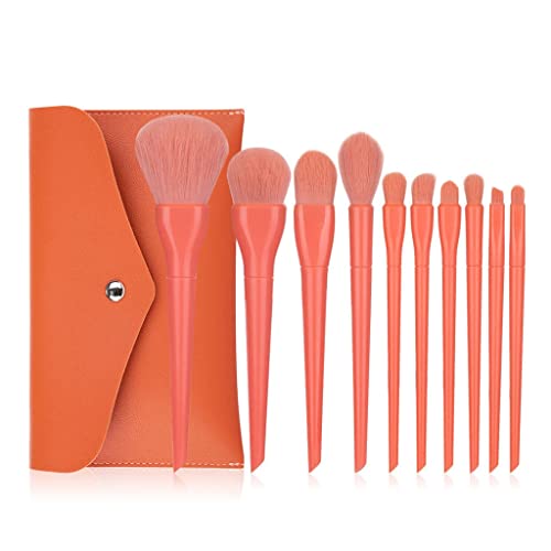 Make-up-Pinsel, Rougepinsel, Make-up-Pinsel-Set, Make-up-Pinsel, lose Pinsel, komplettes Set, Lidschatten-Grundierungspinsel, Beauty-Tools, 10 Make-up-Pinsel-Set(Orange) von LyzqxHL