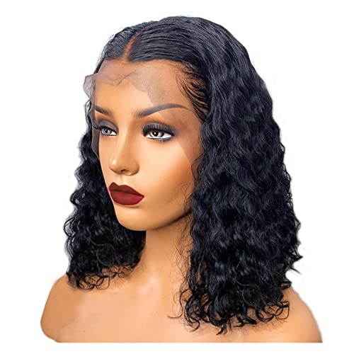Damenperücken Haarersatz Perücken 8-16 Zoll tiefe Welle Frontal Perücke Wasserwelle kurz for Frauen 4 x 4 Verschluss Perücken brasilianisches Haar 13 x 4 volle Bob Perücke Lace Front lockiges Echthaar von Lzeal