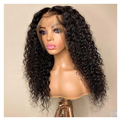 Damenperücken Haarersatz Perücken Curly Lace Front Perücken Wasser natürliche Schwarze Frauen Kunsthaarperücke vorgezupfte tägliche Perücke Perücke für Mode (Stretched Length : 26inches) von Lzeal