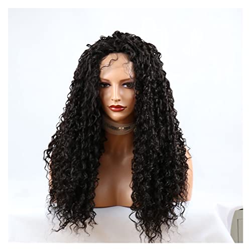 Lzeal Damenperücken Haarersatz Perücken Schwarze Farbe lockige synthetische Lace Front Perücke 180% Faser Lange lockige Perücken for Schwarze Frauen den täglichen Gebrauch Perücke für Mode von Lzeal