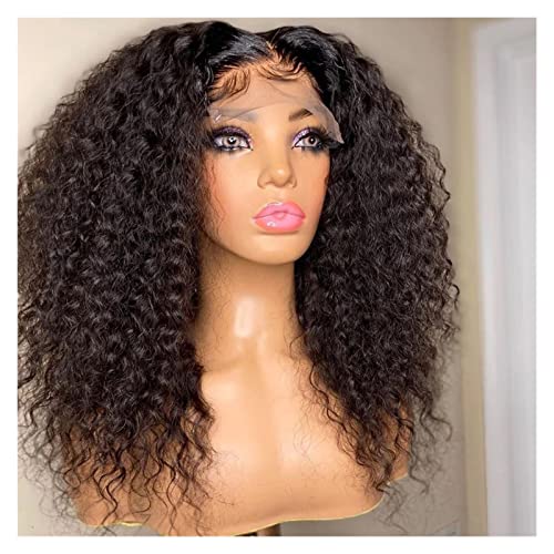 Lzeal Damenperücken Haarersatz Perücken Wasser lockige Spitzenfronthaarperücken natürliche Schwarze Frauen synthetische Frontalperücke gezupfte tägliche Perücke 180 Dichte Perücke für Mode von Lzeal