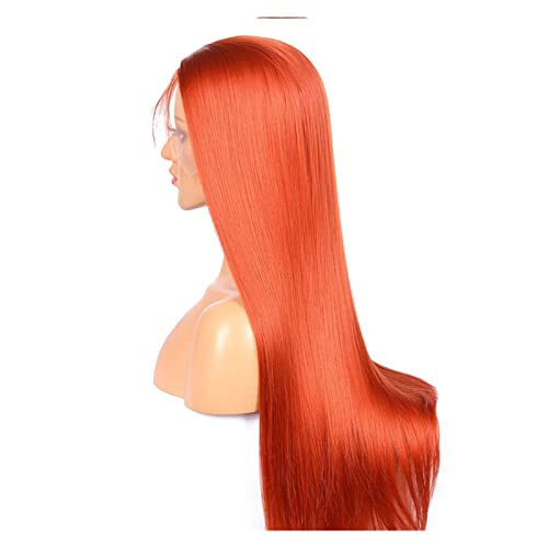 Lzeal Damenperücken Haarersatz Perücken Weinrote Lange Lace-Front-Perücke, seidig, gerade, Synthetik-Perücke for Frauen, Cosplay-Perücken for den täglichen Teil, Stirnbandperücke Perücke für Mode von Lzeal