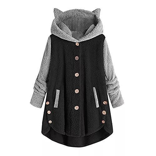 Lange Jacke Damen,Sportliche Winterjacke Damen Umstandswinterjacke Strauss Winterjacke GefüTterte Regenbekleidung Daunenmantel Mit GüRtel Longcardigan Modische Jacken Damen (1-Schwarz, M) von Lzjds