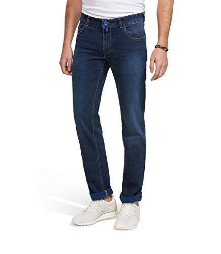 M 5 BY MEYER Herren Jeans Slim Fit - Five Pocket Denim, schmale Hose im Used Look, Blau, 32W / 32L von M 5 BY MEYER