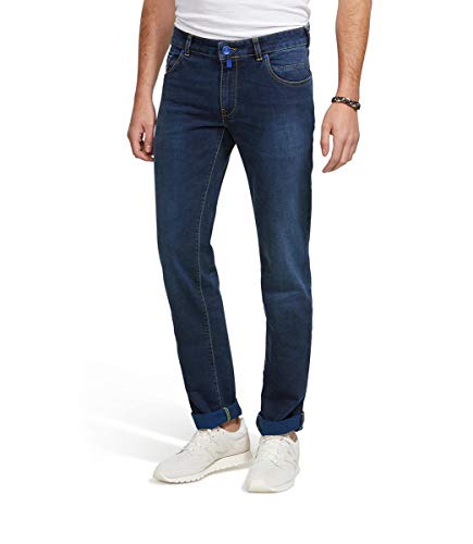 M 5 BY MEYER Herren Jeans Slim Fit - Five Pocket Denim, schmale Hose im Used Look, Blau, 40W / 30L von M 5 BY MEYER