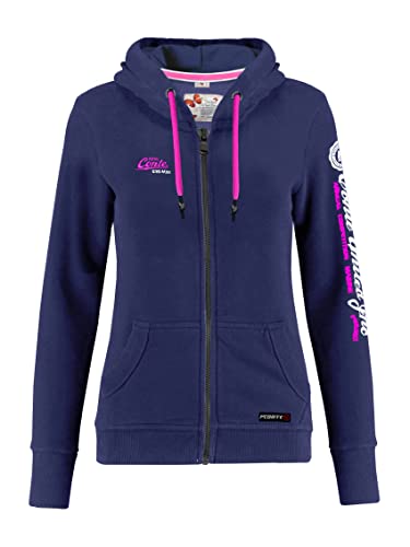 M.Conte Damen Sweatshirt Kapuzenpullover Jacke mit Kapuze Hoodie Pullover Sweatjacke Kapuzenjacke Sweater Sweat-Shirt-Jacke (L Marine Blau) von M.Conte