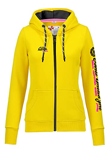 M Conte Rachel Damen Sweatshirt Kapuzenpullover Jacke mit Kapuze Hoodie Pullover Sweatjacke Kapuzenjacke Sweater Sweat-Shirt-Jacke (L GELB ) von M.Conte