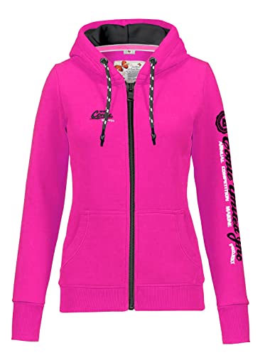M.Conte Rachel Damen Sweatshirt Kapuzenpullover Jacke mit Kapuze Hoodie Pullover Sweatjacke Kapuzenjacke Sweater Sweat-Shirt-Jacke (L PINK ) von M.Conte
