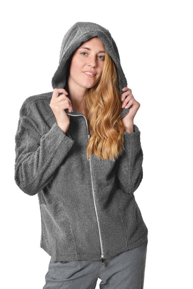 M-Diamant Sweatjacke Unisex Teddy Fleecejacke mit Kapuze Winterjacke Übergangsjacke kuschelig durch weiches Teddy-Fleece von M-Diamant