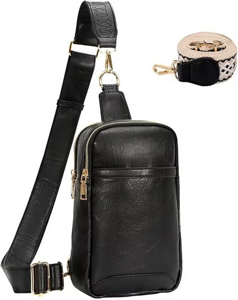 M-Diamant Umhängetasche Kompakte Crossbody Brusttasche mit Wechselgurt Leichte Schultertasche, Praktische Fächeraufteilung von M-Diamant
