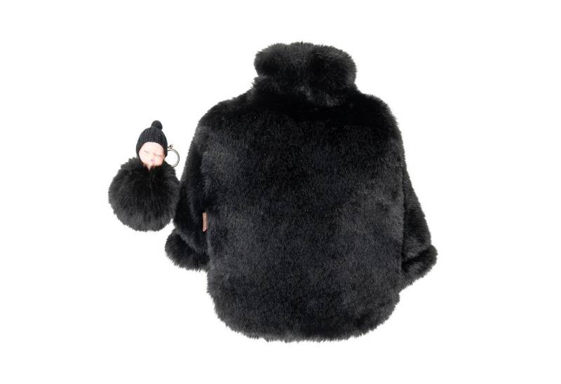 M-Diamant Wärmflasche Plüsch-Hülle 2000 ml mit Flanellbezug Schlüsselanhänger Fußwärme, (1× Puppen-Schlüsselanhänger 1× Flanell-Funktionsbezug 1× Wärmflasche), mit Flanell-Funktionsbezug Thermoplast und Schlüsselanhänger von M-Diamant