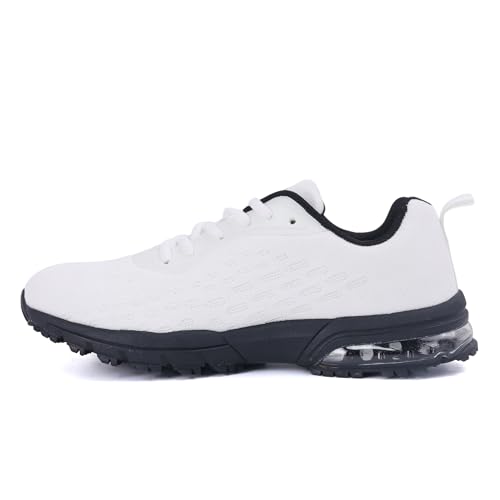 M MAGPER Air Laufschuhe Herren Sportschuhe mit Dämpfung Turnschuhe Leicht Atmungsaktiv Tennis Jogging Walking Sneakers - Weiß - 42EU von M MAGPER