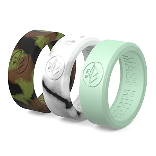 M MAUI RINGS Ring Herren Ring Silicone Wedding Ring for Men SOLID Ringe Set Herren Schmuck Ringe Herren Geburtstags Geschenk Für Männer Geschenke Coole Sachen Silikon Ringe (Size 64 /US:11-20.57mm) von M MAUI RINGS