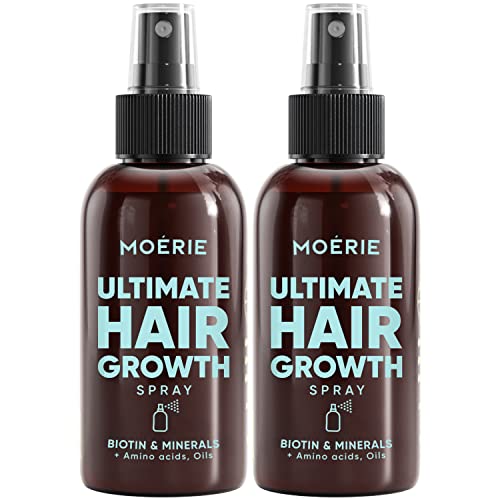 MOÉRIE Ultimate Mineral Hair Growth Spray für längeres, dickeres und volleres Haar – mit Biotin und Koffein – vegane Haarprodukte, parabenfrei, alle Haartypen, kehrt Haarausfall um – 2-Monats-Vorrat von M MOÉRIE