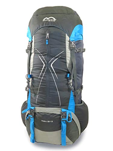 MONTIS VENTRO 85+10 Unisex Trekking-Rucksack, Wander-Rucksack & Reise-Rucksack, ermöglicht dank Regenschutz auch Bike- & Campingtouren, moderner Look mit Wirbelsäulenentlastung & Belüftungssystem von M MONTIS OUTDOOR