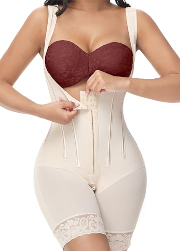 M MYODRESS Fajas Colombianas Moldeadoras Body Shaper nach Operationen, Stufe 2, BBL Kompressionskleidung mit Reißverschluss im Schritt, Beige, X-Small von M MYODRESS