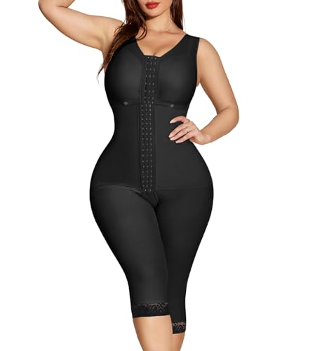 M MYODRESS Fajas Colombianas Moldeadoras Ganzkörper-Shapewear nach Operationen, Kompressionskleidung, Postparto para Mujer, Stufe 2, Schwarz, X-Large von M MYODRESS