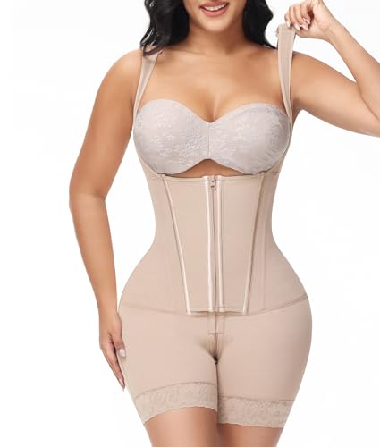 M MYODRESS Fajas Colombianas Moldeadoras Shapewear Bauchkontrolle Body Shaper Girdles nach Operationen Kompressionskleidung, Beige, Medium von M MYODRESS