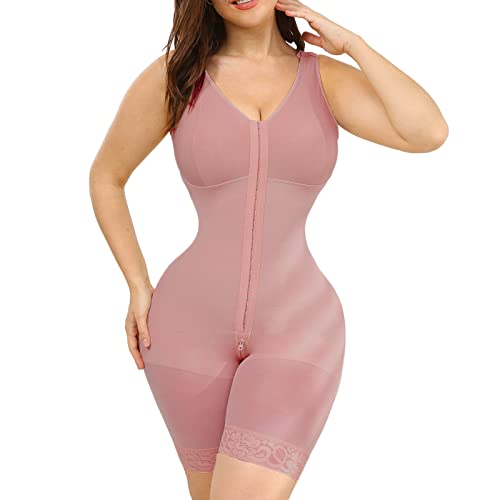 M MYODRESS Ganzkörper-Shapewear Trägerbody für Frauen Fajas Colombianas Taillentrainer Kompressionskleidung, Braun, L von M MYODRESS