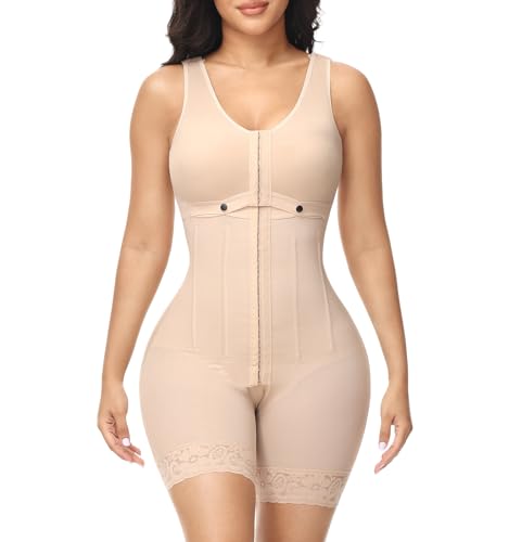 M MYODRESS Shapewear für Frauen Bauchkontrolle Fajas Colombianas Moldeadoras Faja Body Shaper Post Chirurgie Kompressionskleidung, Beige, Medium von M MYODRESS