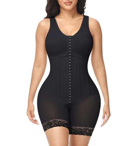 M MYODRESS Shapewear für Damen, Bauchkontrolle, Fajas, Kolumbianas, Moldeadoras, Faja, Körperformer, nach Operationen, Kompressionskleidung, Schwarz, X-Small von M MYODRESS