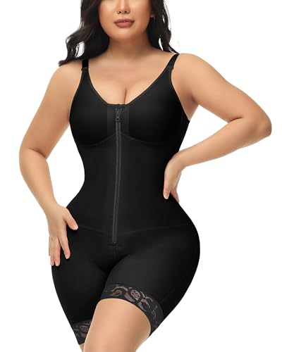 M MYODRESS Shapewear für Frauen Bauchkontrolle Ganzkörper Fajas Colombianas Body Shaper Post Chirurgie Kompression Kleidungsstück, Schwarz, XL von M MYODRESS